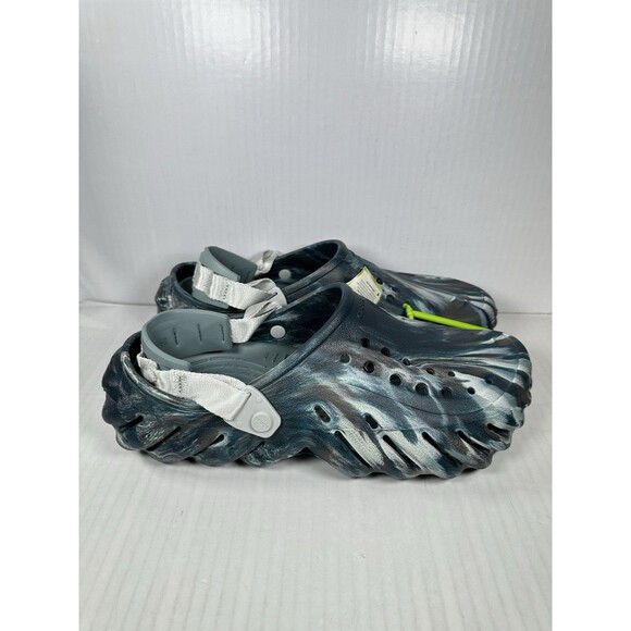 Size 12 Crocs Echo Marbled Clog Black Sand Men Slip On Casual Sandal 208454-0LE - Picture 1 of 7